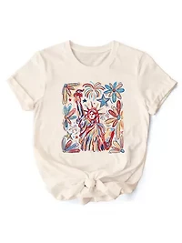 Patriotic Statue of Liberty Festive 4th July Tee