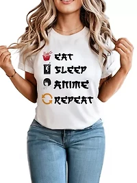Eat Sleep Anime Repeat T-Shirt For Lover