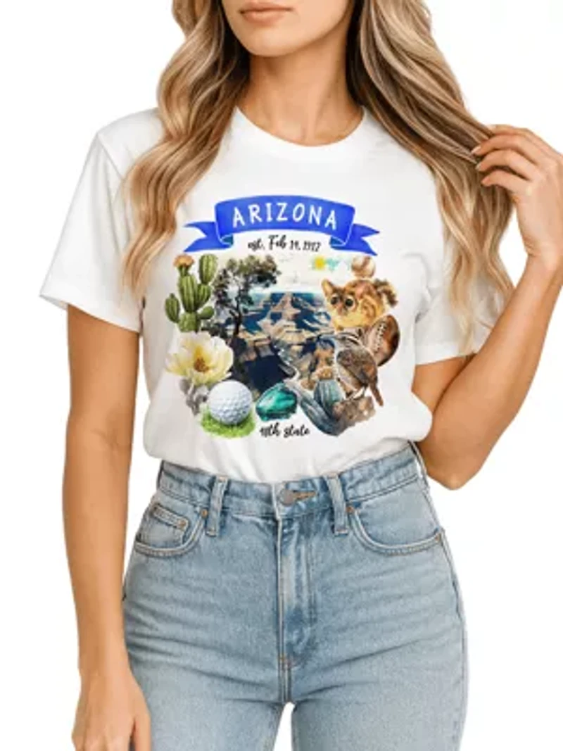 Arizona State Themes and Landmarks Tee for History Travel Lovers