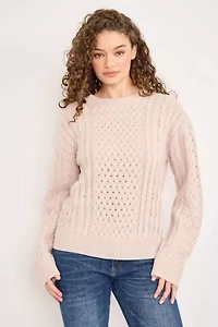 Cable Knit Crewneck Sweater