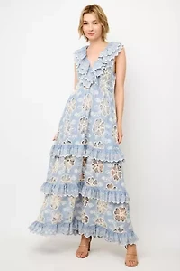 Tiered Lace Maxi Dress