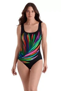 Palm Dancer Panel Scoopneck One Piece Swimsuit