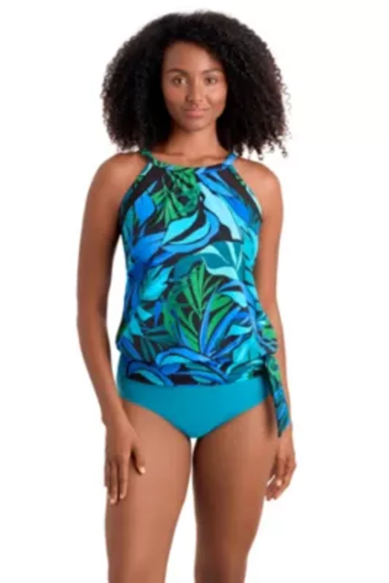 High Neck Blouson With Mesh Inserts