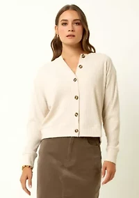 Ribbed V-Neck Cardigan