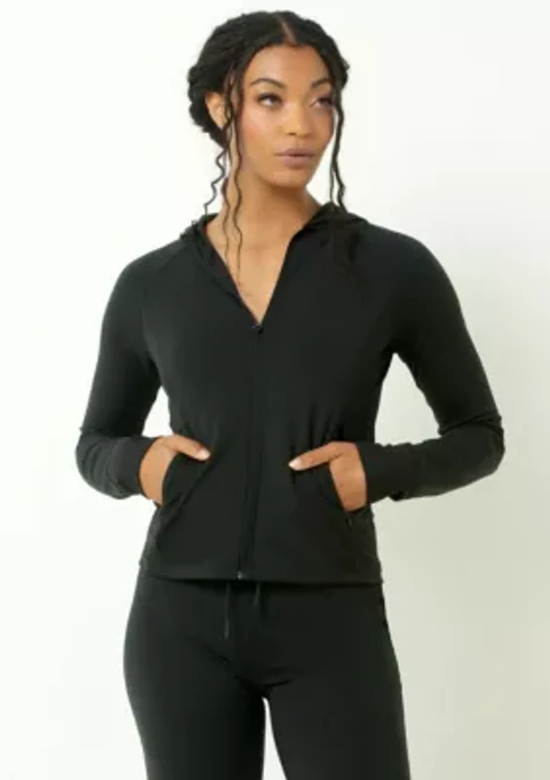 Sueded Full Zip Hooded Jacket