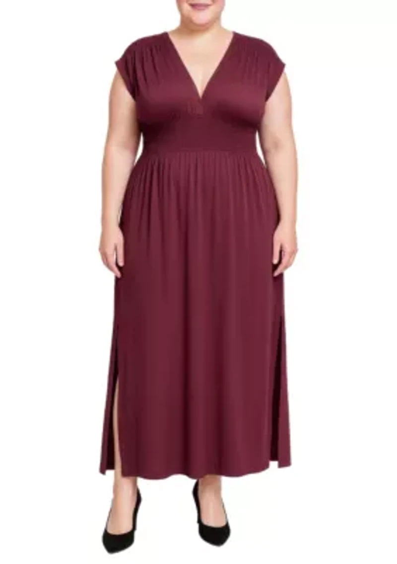 V-Neck Side Slit Maxi Dress