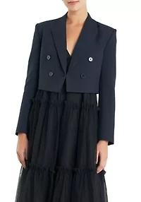 Double Breasted Button Blazer