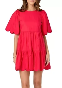 Scallop Detail Mini Dress