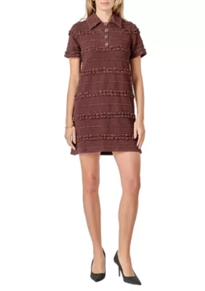 STRETCHED EMBO TEXTURED MINI DRESS