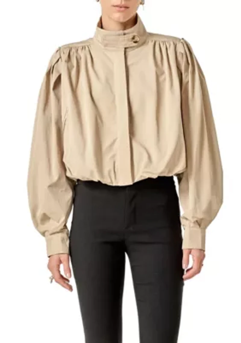 Shirred Trench Short Coat