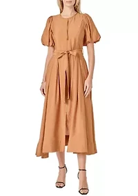 Puff Sleeve Midi Dress