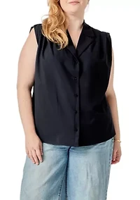 Pleated Sleeveless shirt top