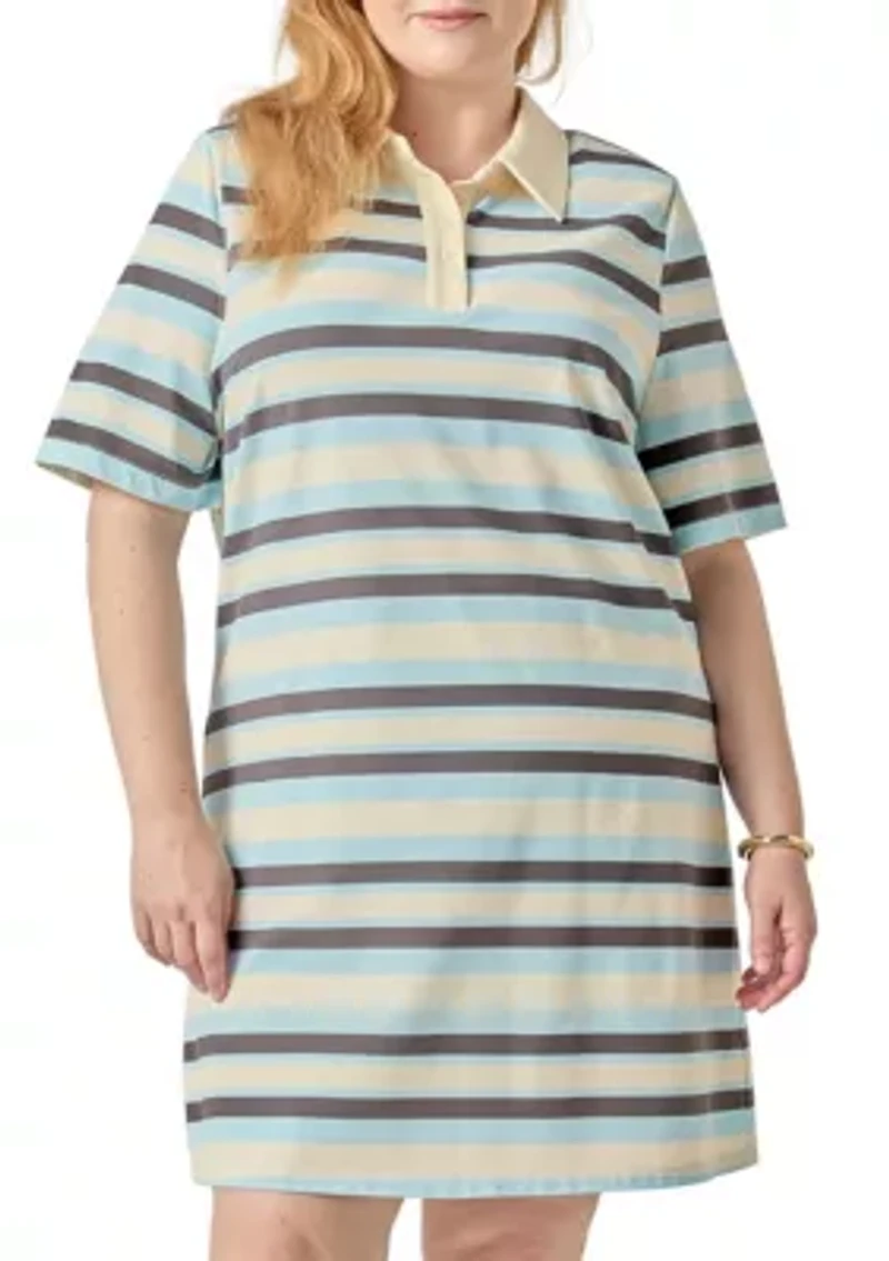 Stripe Collar Mini Polo Dress