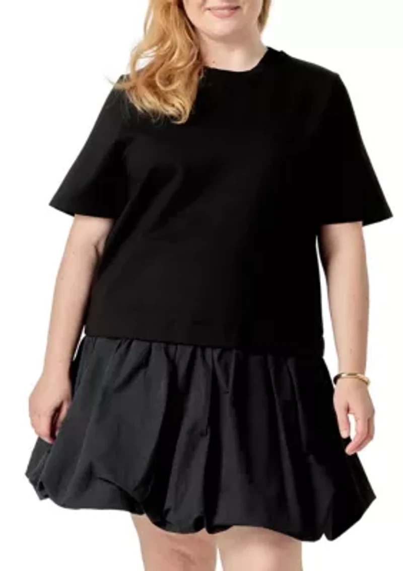 BUBBLE MIXED MEDIA MINI DRESS