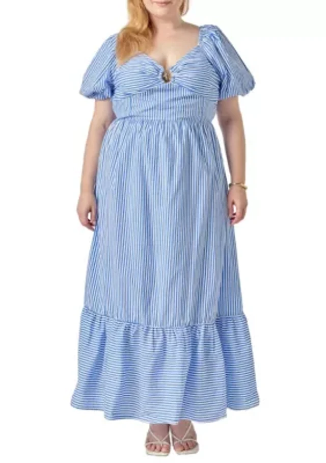 avery striped midi dress avery midi dress Avery Pleated Stripe Midi Dress XS / Oatmeal Stripe