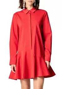 Collar Flare Skirt Dress