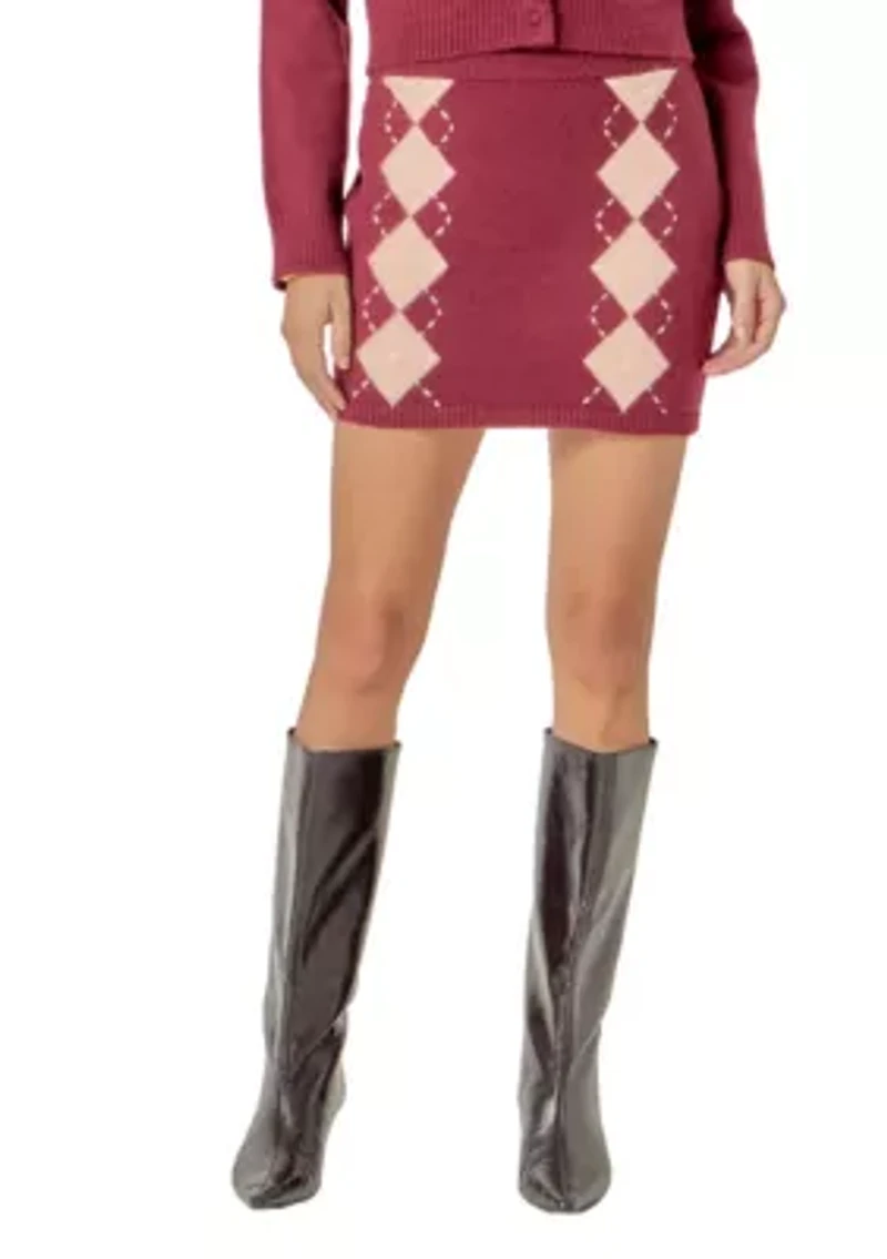 ARGYLE KNIT SKIRT