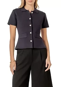 Buttoned Knit Cardigan