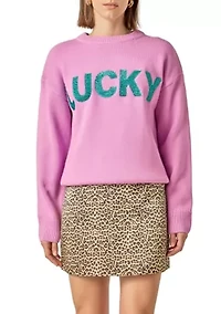 Glitter Lettering Sweater