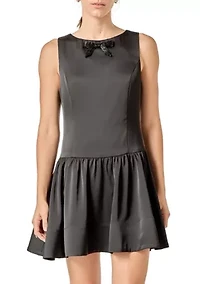 SATIN SLEEVELESS MINI DRESS