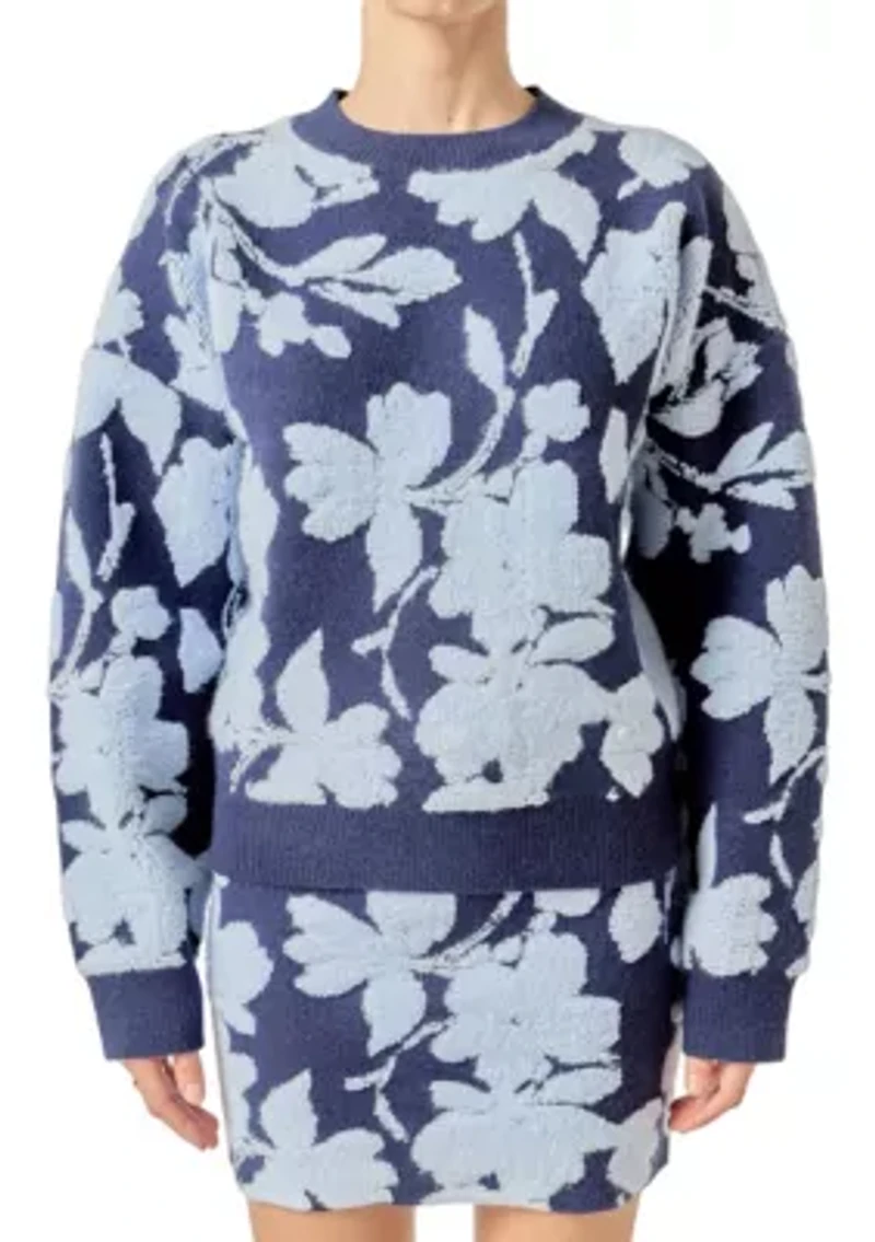 FUZZY FLOWER SWEATER