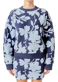 FUZZY FLOWER SWEATER