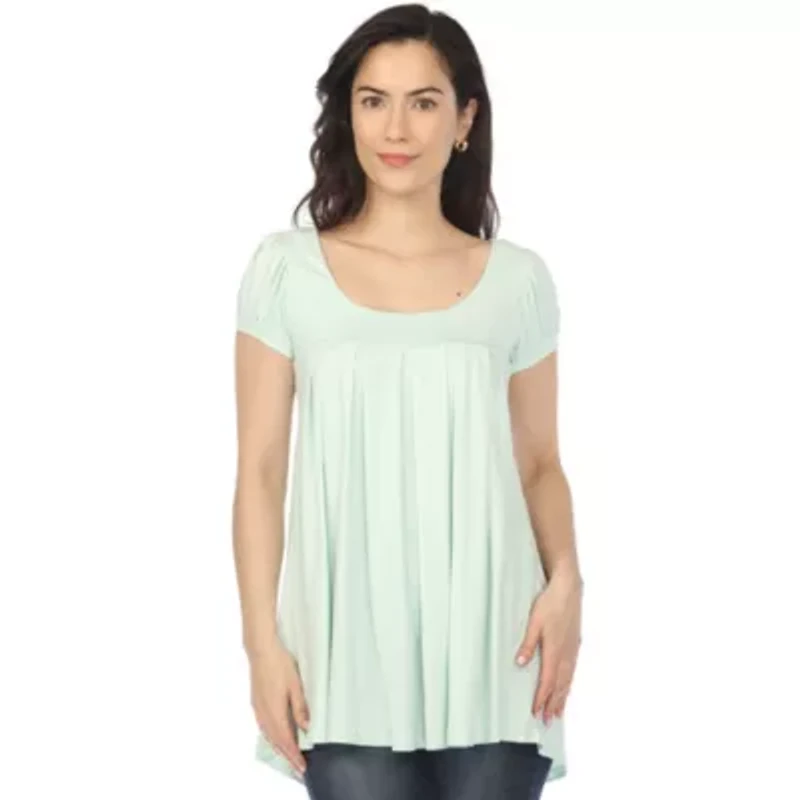 Women's Cap Sleeve Pleated Top