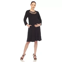 Maternity CrissCross Neckline Swing Dress