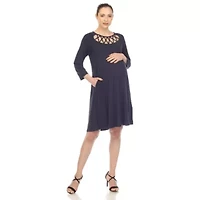 Maternity CrissCross Neckline Swing Dress