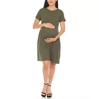 Asymmetrical Waistline Maternity Dress