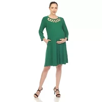 Maternity CrissCross Neckline Swing Dress