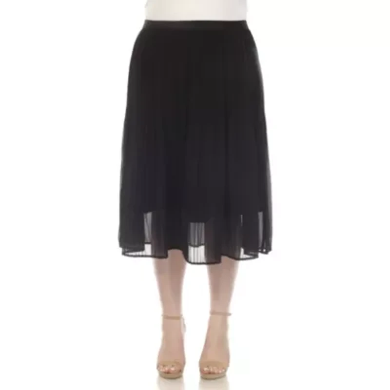 Plus Chiffon Midi Skirt