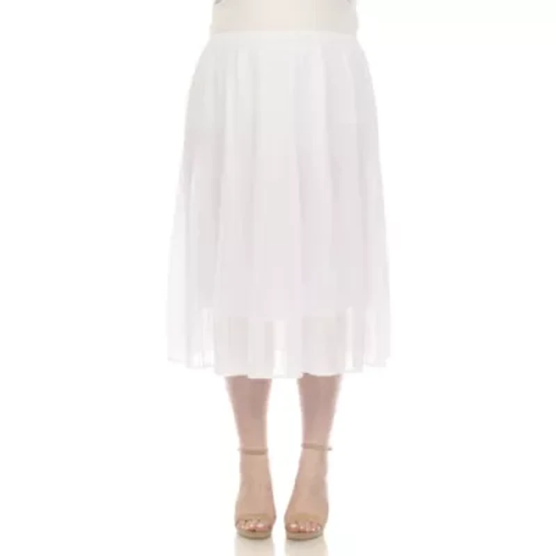 Plus Chiffon Midi Skirt