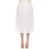 Plus Chiffon Midi Skirt
