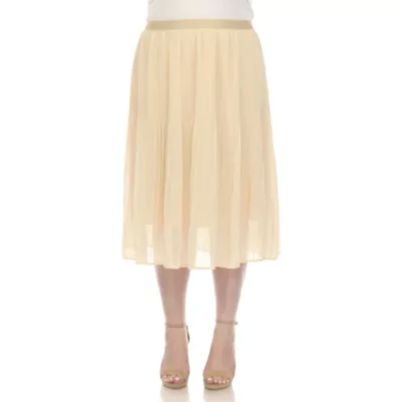 Plus Chiffon Midi Skirt