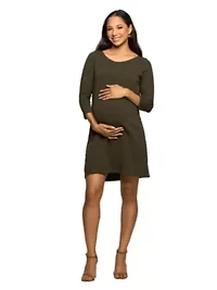 Maternity Three Quarter Sleeve A Line Knee Length Dress