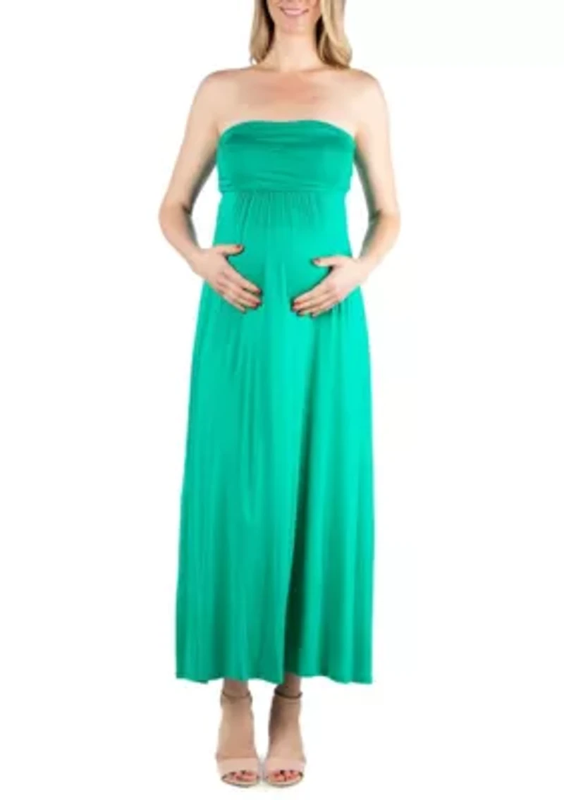 Sleeveless Empire Waist Maternity Maxi Dress