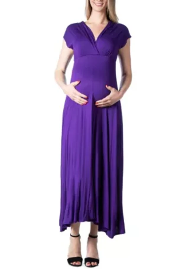 Lovaan Lorna Puff-Sleeve V-Neck Linen-Silk Maxi Dress | The Summit