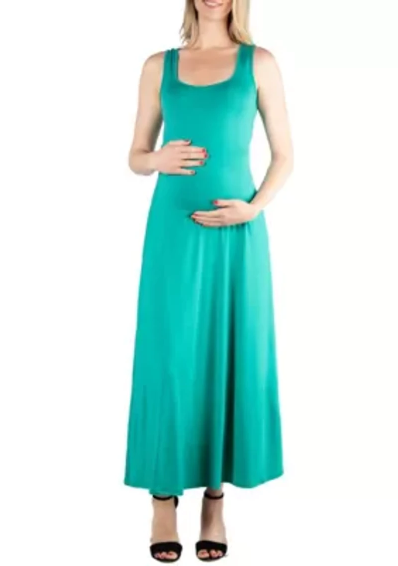 Slim fit A Line Sleeveless Maternity Maxi Dress