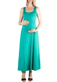 Slim fit A Line Sleeveless Maternity Maxi Dress