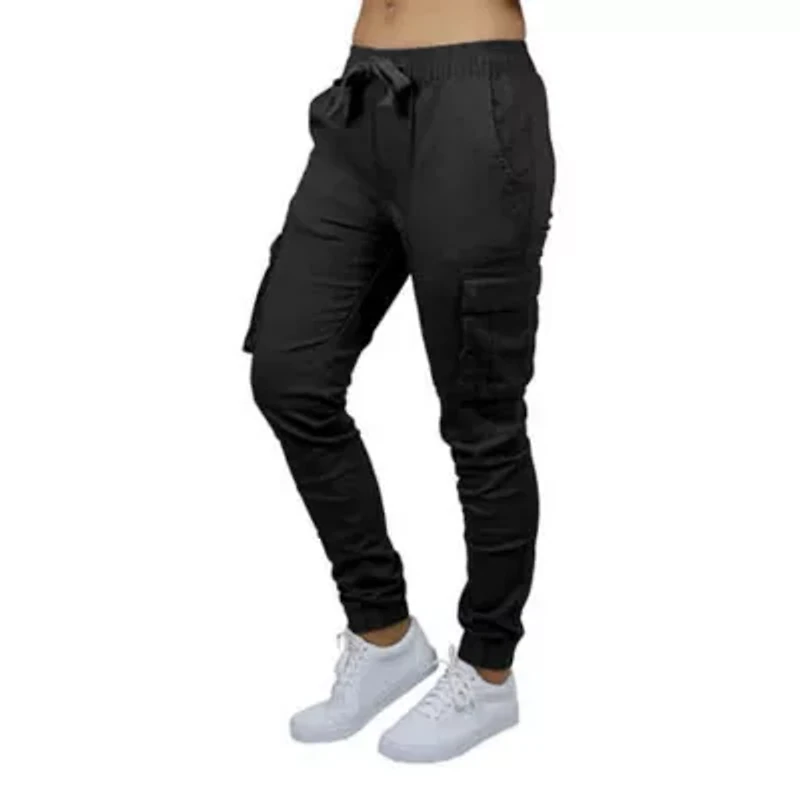Galaxy By Harvic Women's Loose  Fit Cotton Flex Stretch Cargo Jogger Pants