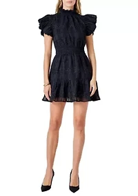Chiffon Belted Mini Dress
