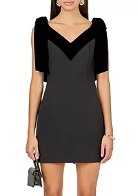 VELVET DETAIL MINI DRESS