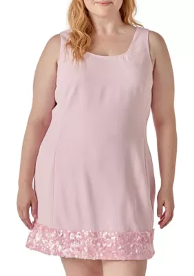 Sequin Mixed Media Mini Dress