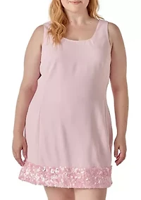 Sequin Mixed Media Mini Dress