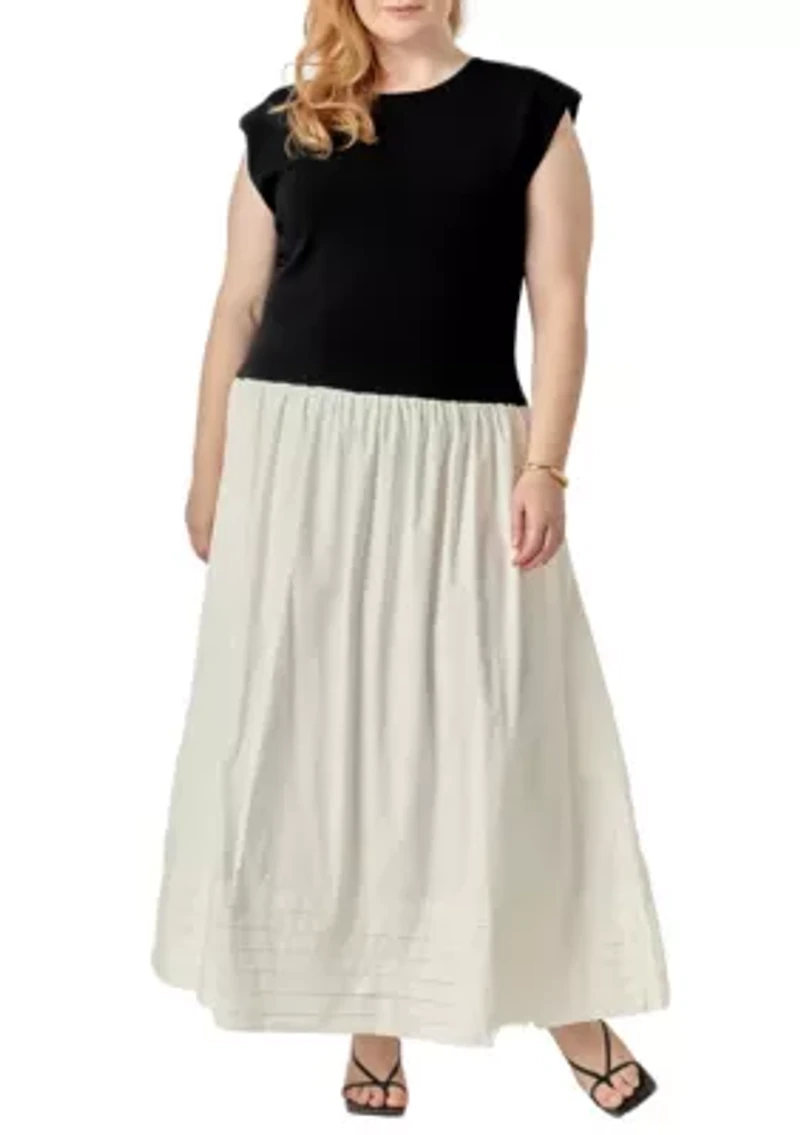 Mix Media Knit Midi Dress