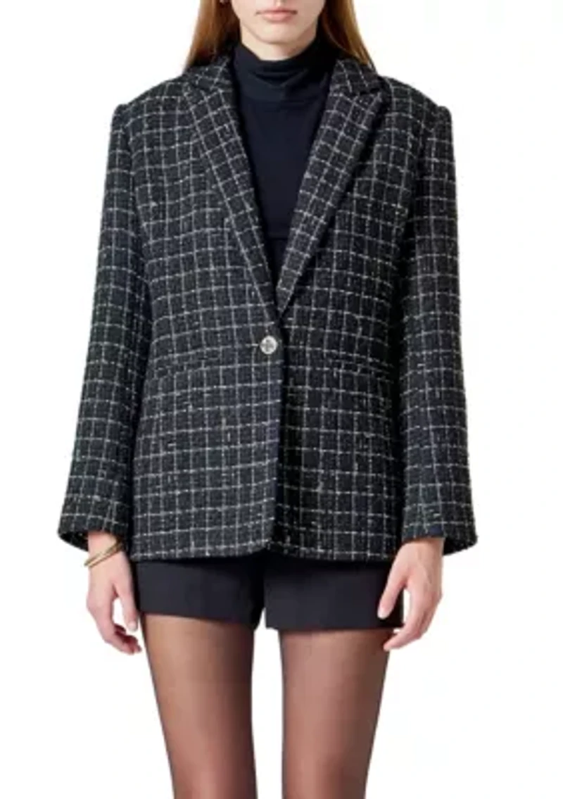 Tweed Single Breasted Blazer
