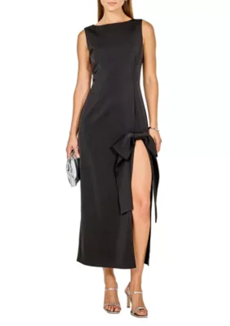 Slit Maxi Dress with Bow