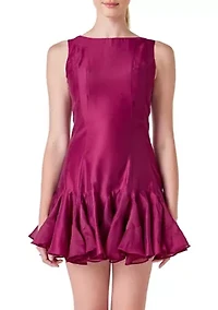 Godet Sleeveless Mini Dress
