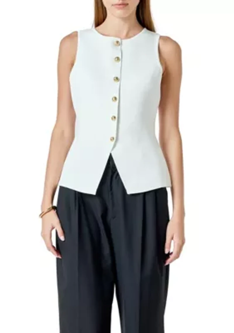 BUTTON UP KNIT VEST